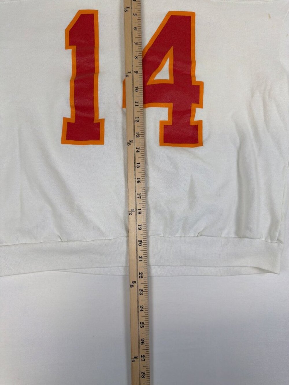 Rawlings Men XL Vintage Tampa Bay Buccaneers #14 Crewneck White Made in USA 80s - Picture 9 of 11